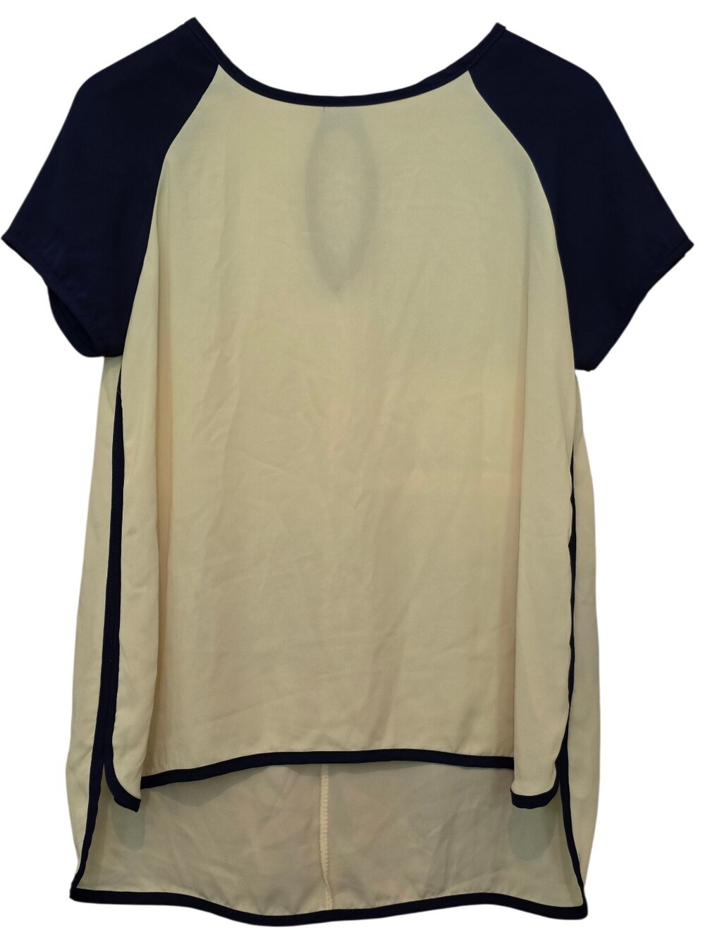 Liner Y2k Vintage Sheer High-Low Colorblock Yellow/Blue Sz M EUC